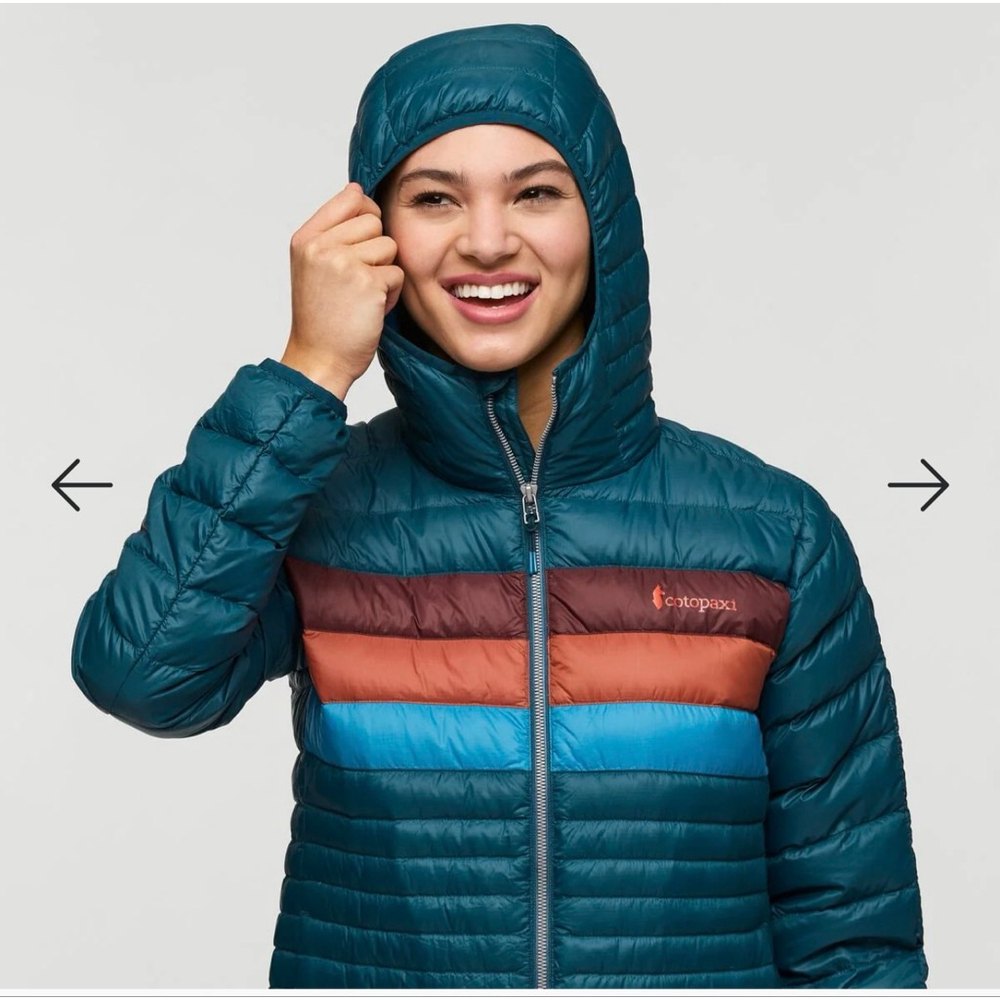 NWT Women's Cotopaxi Teal & Brown Fuego Hooded Puffer Jacket M - Picture 7 of 10